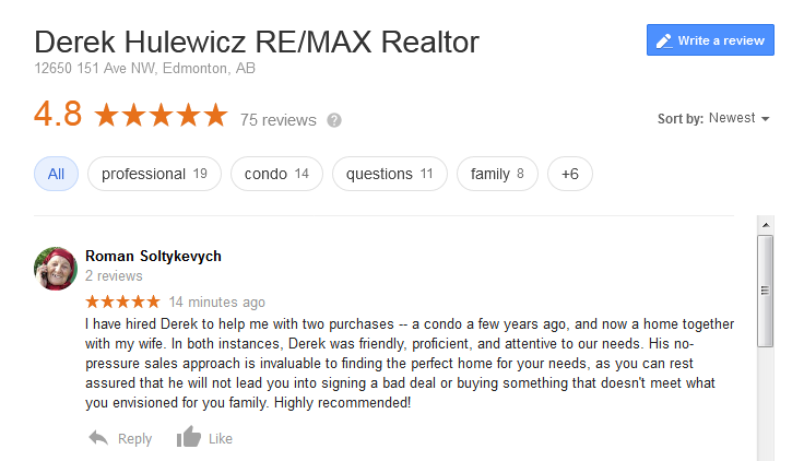 google review derek hulewicz realtor remax select